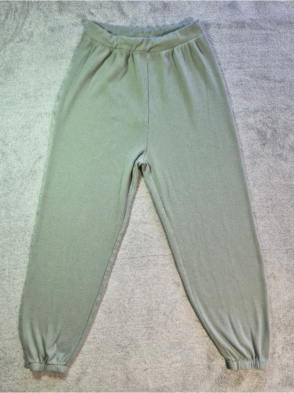SKIMS Waffle Knit Sage Green Jogger Pants